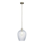 103676 Pendant 1 Light Bright Nickel Plate And Clear Ribbed Glass