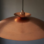 104010 Pendant 1 Light Hammered Copper And Copper Plate