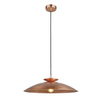 104010 Pendant 1 Light Hammered Copper And Copper Plate