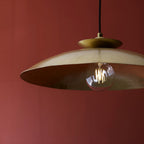 104011 Pendant 1 Light Hammered Brass And Brass Plate