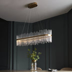 104082 Monte Carlo Pendant LED Light Brushed Gold Plated Finish And Clear Glass