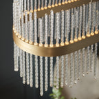 104082 Monte Carlo Pendant LED Light Brushed Gold Plated Finish And Clear Glass