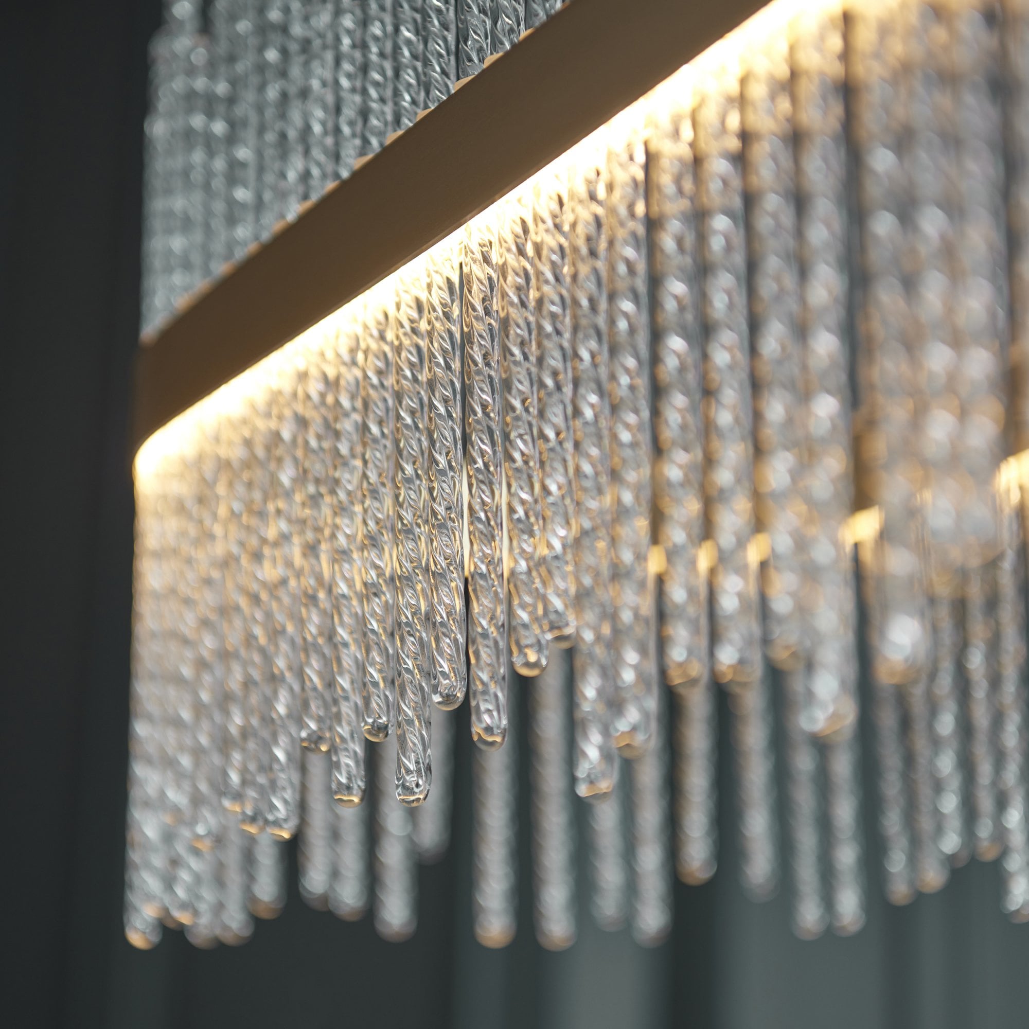 104082 Monte Carlo Pendant LED Light Brushed Gold Plated Finish And Clear Glass