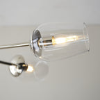 104095 Pendant 6 Light Bright Nickel Plate And Clear Glass