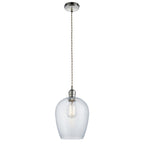 104233 Pendant 1 Light Bright Nickel Plate And Clear Hammered Glass