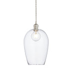104237 Pendant 1 Light Bright Nickel Plate And Clear Hammered Glass