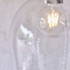 104237 Pendant 1 Light Bright Nickel Plate And Clear Hammered Glass