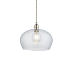 104239 Pendant 1 Light Bright Nickel Plate And Clear Hammered Glass