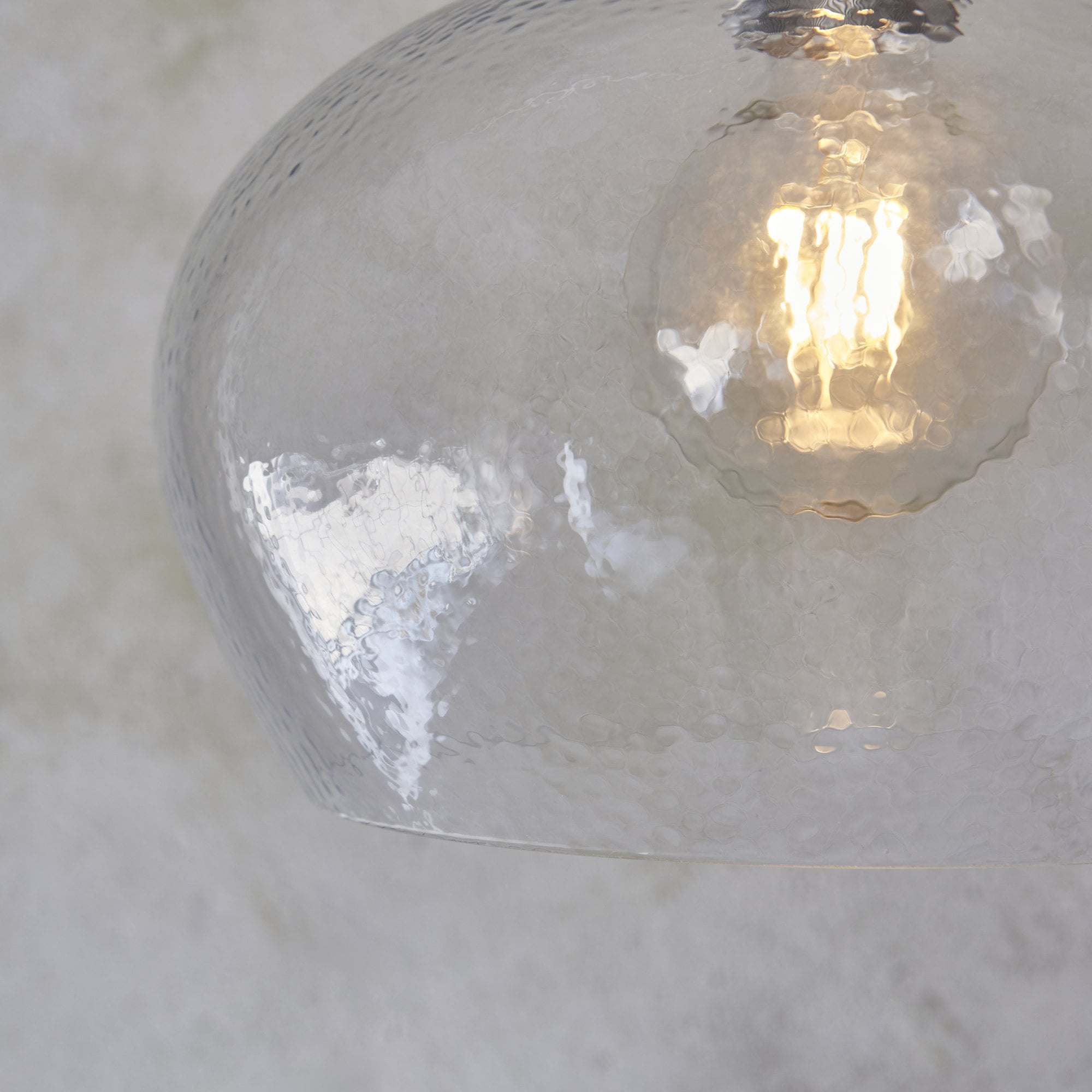 104239 Pendant 1 Light Bright Nickel Plate And Clear Hammered Glass