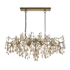104242 Pendant 6 Light Aged Gold Paint And Champagne Lustre Glass