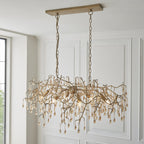 104242 Pendant 6 Light Aged Gold Paint And Champagne Lustre Glass