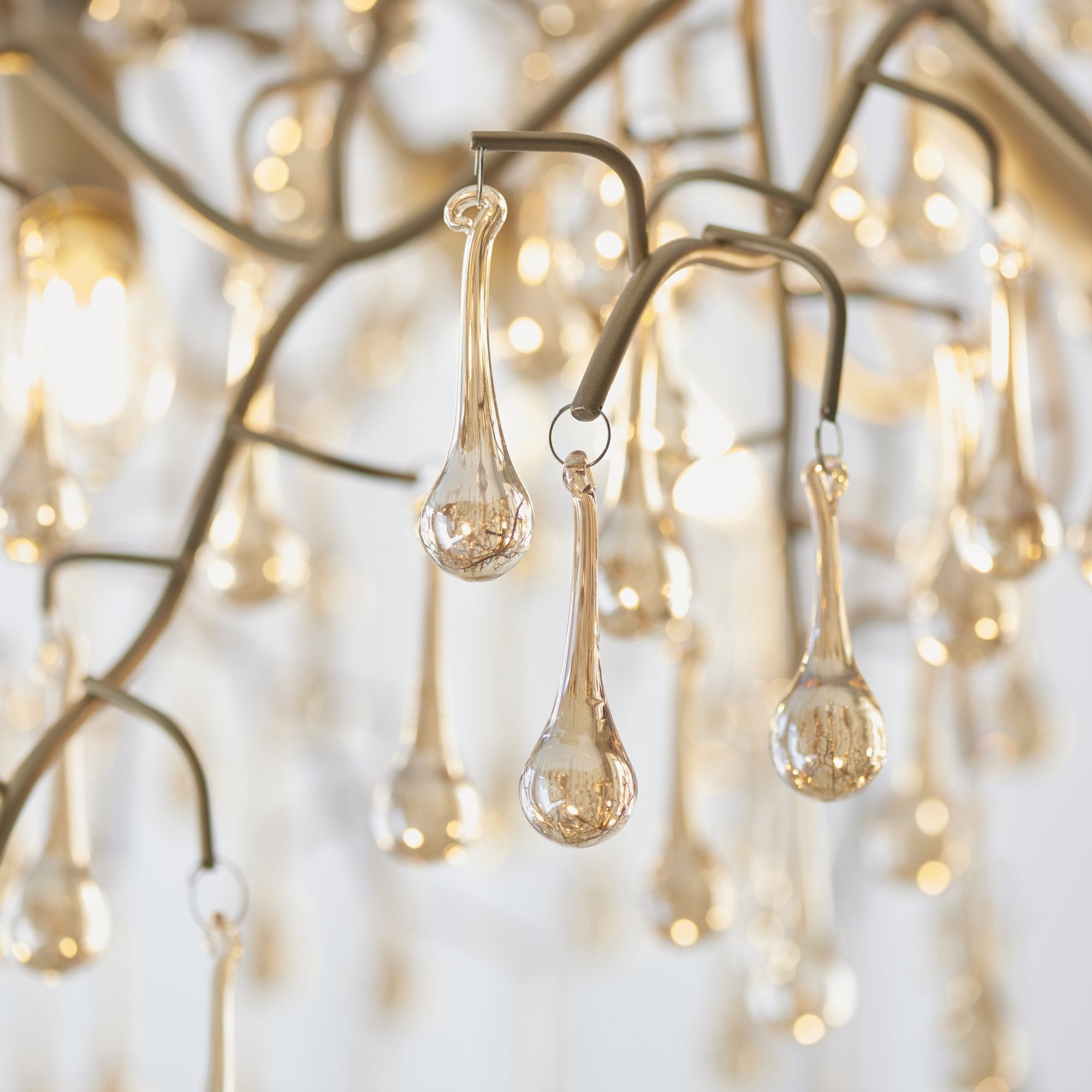 104242 Pendant 6 Light Aged Gold Paint And Champagne Lustre Glass