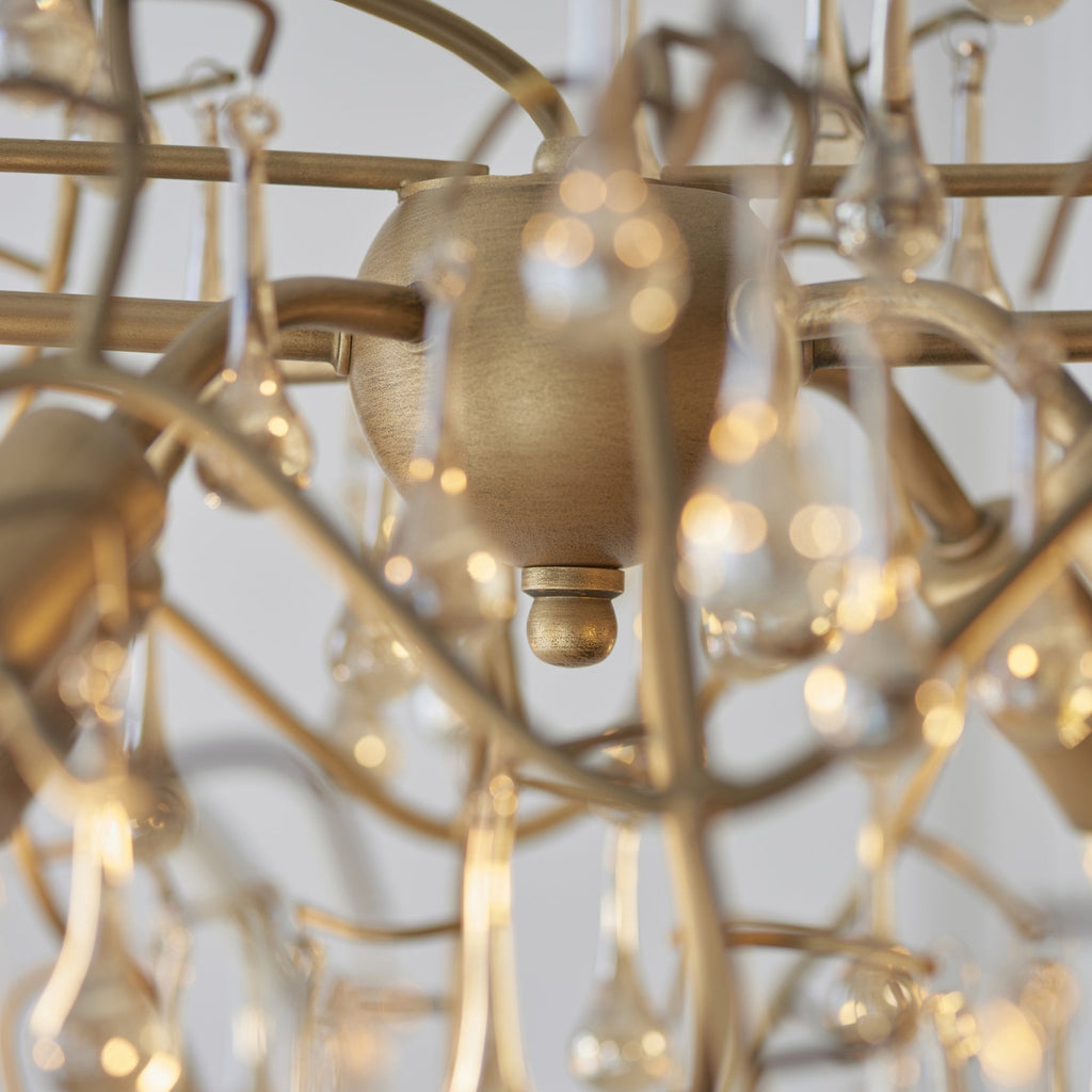 104242 Pendant 6 Light Aged Gold Paint And Champagne Lustre Glass