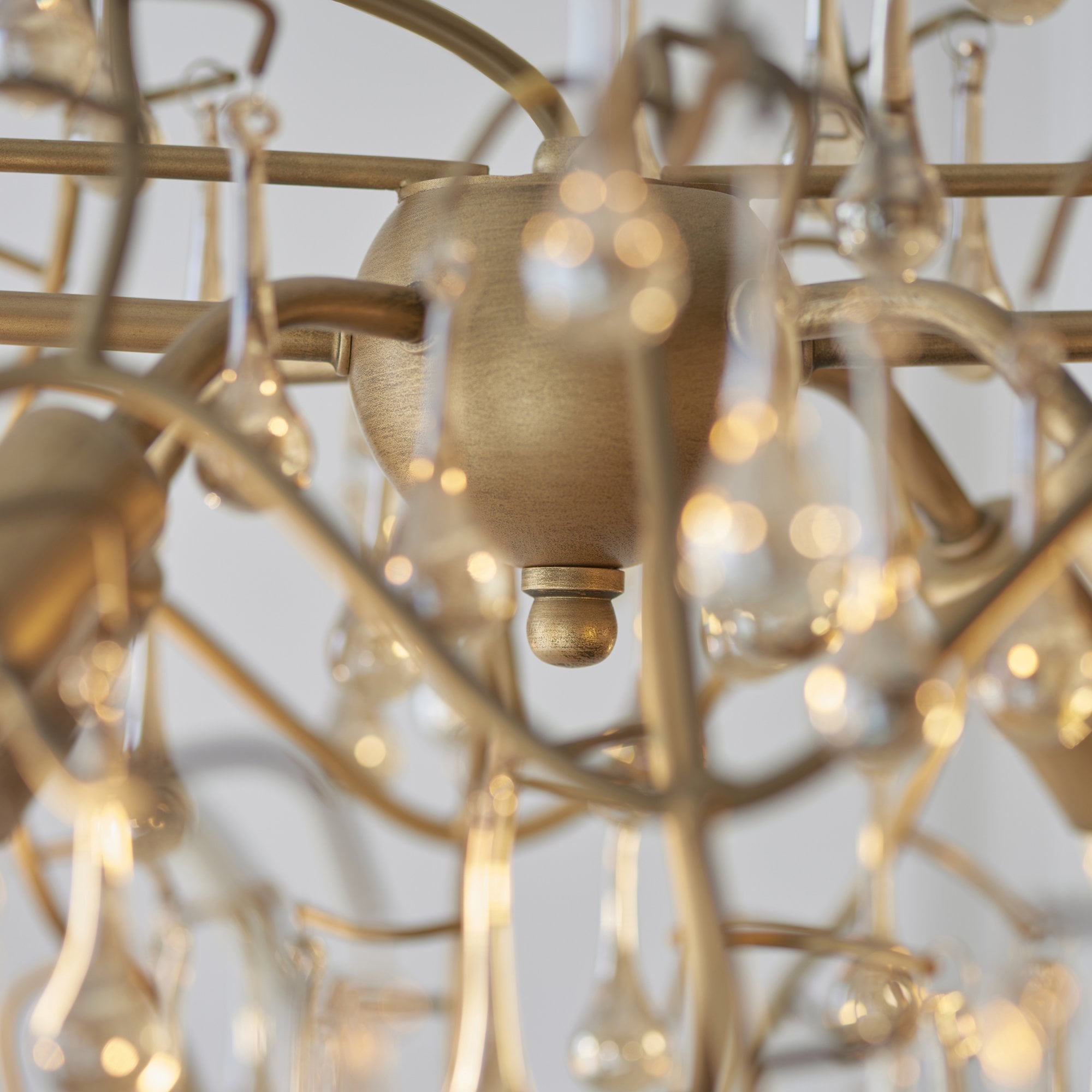 104242 Pendant 6 Light Aged Gold Paint And Champagne Lustre Glass