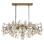 104242 Pendant 6 Light Aged Gold Paint And Champagne Lustre Glass