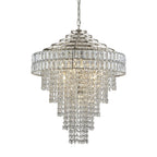 104295 Pendant 7 Light Bright Nickel Plate And Clear Crystal Glass