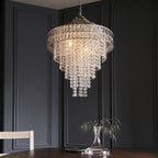 104295 Pendant 7 Light Bright Nickel Plate And Clear Crystal Glass