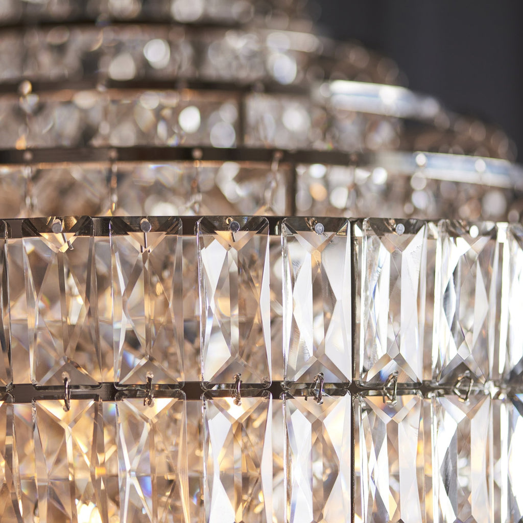 104295 Pendant 7 Light Bright Nickel Plate And Clear Crystal Glass