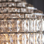 104295 Pendant 7 Light Bright Nickel Plate And Clear Crystal Glass