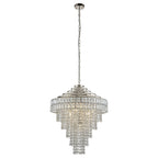 104295 Pendant 7 Light Bright Nickel Plate And Clear Crystal Glass