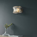 104529 Wall 2 Light Bright Nickel Plate With Crystal And Clear Glass