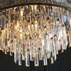 104530 Pendant 9 Light Bright Nickel Plate With Crystal And Clear Glass