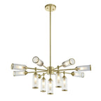 106256 Pendant 13 Light Satin Brass Plate With Clear And Frosted Glass