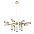 106256 Pendant 13 Light Satin Brass Plate With Clear And Frosted Glass