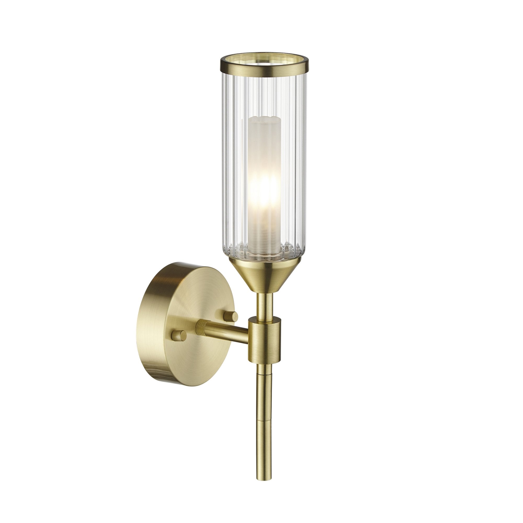 106258 Wall 1 Light Satin Brass Plate With Clear And Frosted Glass