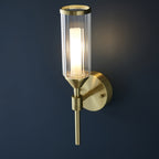 106258 Wall 1 Light Satin Brass Plate With Clear And Frosted Glass