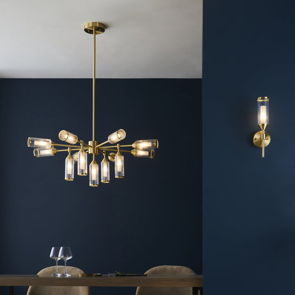 106258 Wall 1 Light Satin Brass Plate With Clear And Frosted Glass