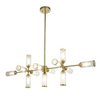 106259 Pendant 13 Light Satin Brass Plate With Clear And Frosted Glass