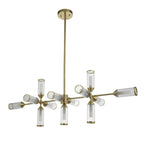 106259 Pendant 13 Light Satin Brass Plate With Clear And Frosted Glass