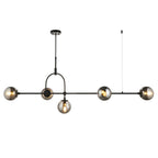 106665 Pendant 5 Light Matt Black And Smoked Mirror Glass