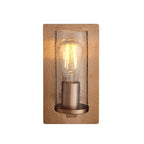106719 Wall 1 Light Hammered Copper Plate And Textured Clear Glass