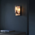 106719 Wall 1 Light Hammered Copper Plate And Textured Clear Glass