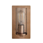 106719 Wall 1 Light Hammered Copper Plate And Textured Clear Glass