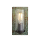 106721 Wall 1 Light Verdigris Bronze Plate And Clear Glass