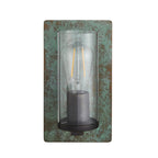 106721 Wall 1 Light Verdigris Bronze Plate And Clear Glass
