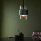 106722 Pendant 1 Light Verdigris Bronze Plate And Clear Glass