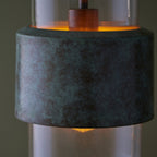 106722 Pendant 1 Light Verdigris Bronze Plate And Clear Glass