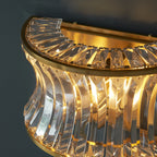 106812 Wall 2 Light Warm Brass Plate With Crystal And Clear Glass