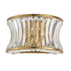 106812 Wall 2 Light Warm Brass Plate With Crystal And Clear Glass