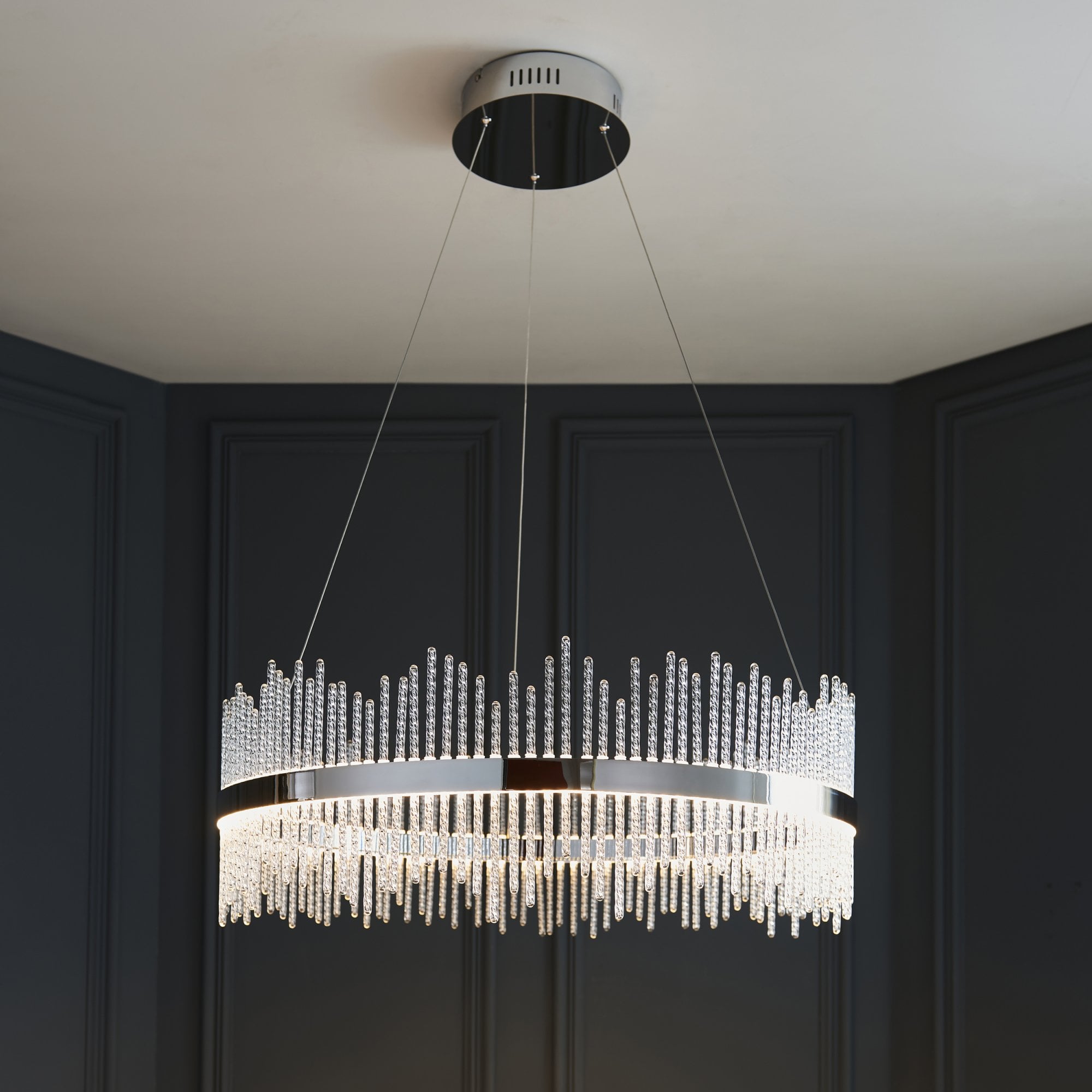 107108 Monte Carlo Pendant LED Light Chrome Plate And Clear Glass (S)