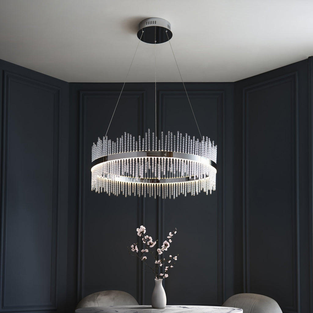 107108 Monte Carlo Pendant LED Light Chrome Plate And Clear Glass