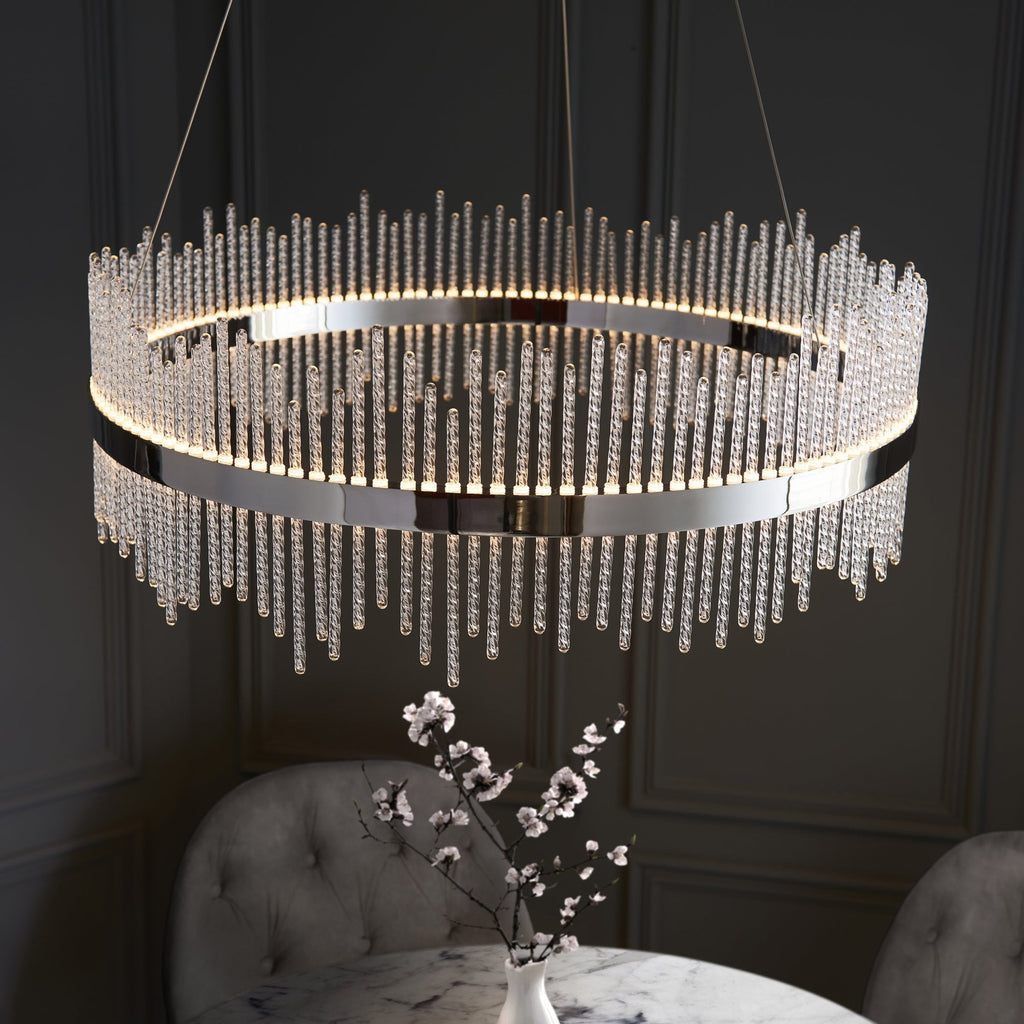 107108 Monte Carlo Pendant LED Light Chrome Plate And Clear Glass (S)