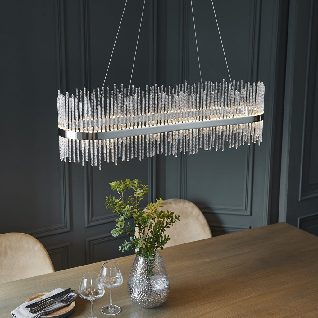 107109 Monte Carlo Pendant LED Light Chrome Plate And Clear Glass