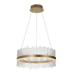 107671 Monte Carlo Pendant LED Light Brushed Gold Plated Finish And Clear Glass