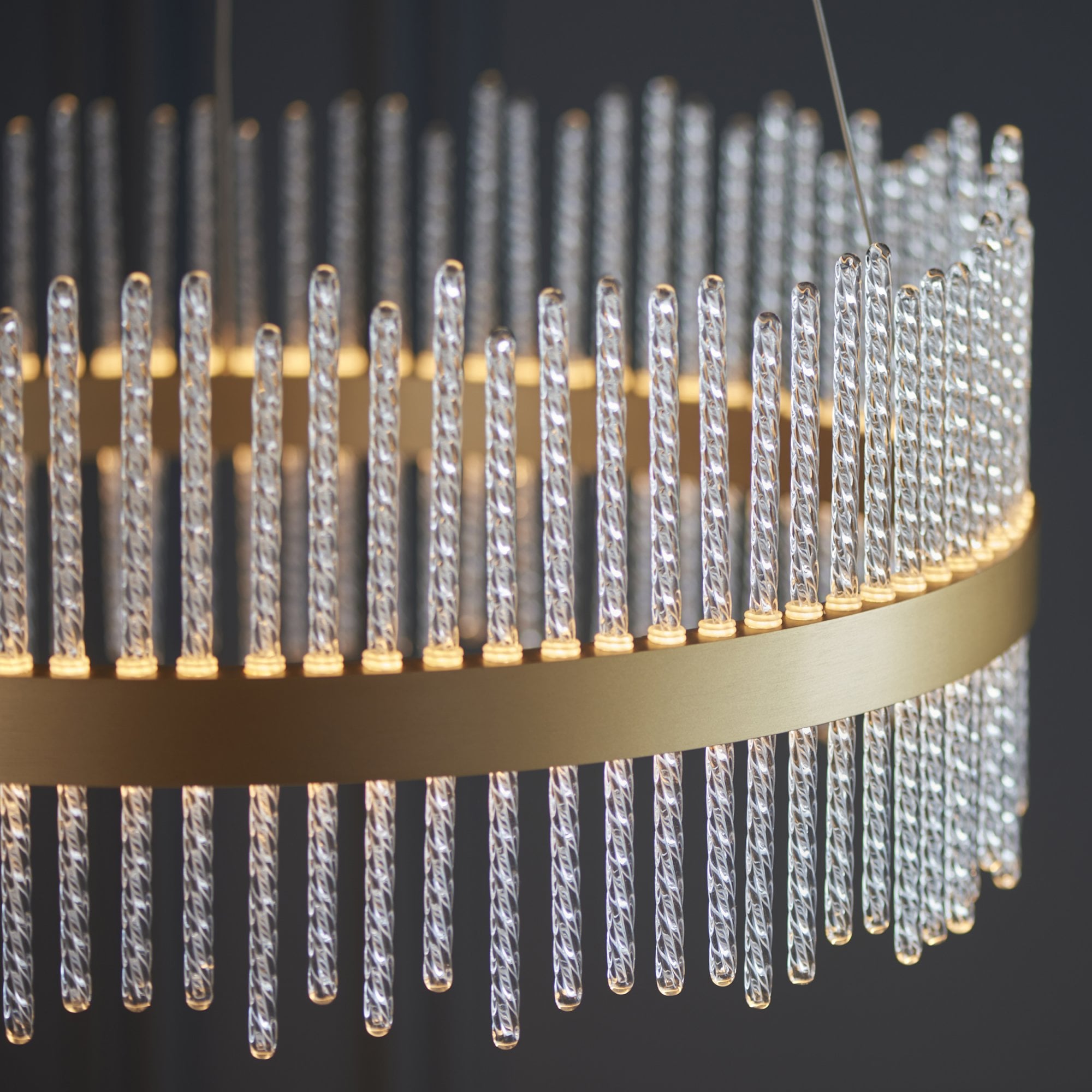107671 Monte Carlo Pendant LED Light Brushed Gold Plated Finish And Clear Glass