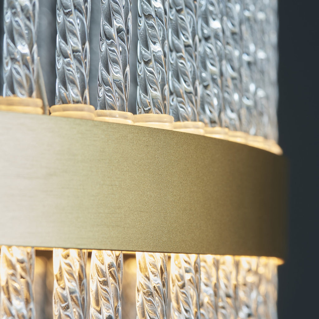 107671 Monte Carlo Pendant LED Light Brushed Gold Plated Finish And Clear Glass